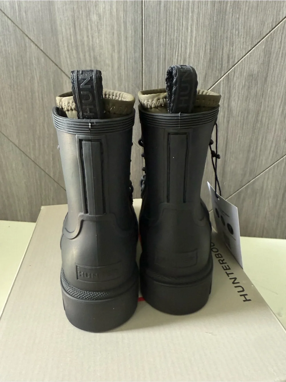 Hunter Kids' Stamp Waterproof Lace-Up Rain Boot - Picture 4 of 4